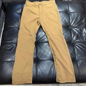 Prana Brion Pants Size 30x29 Brown Slim Fit Stretch Nylon Outdoors Hike UPF 50+